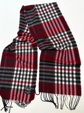 OGIO Men's Plaid Scarf in Red, Black and White